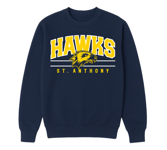 Varsity Crest Crew Neck - Navy