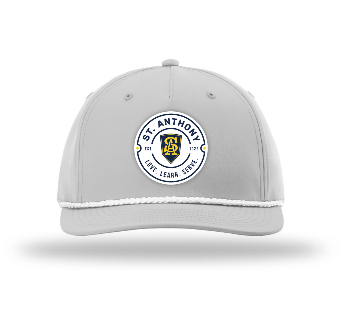 Circular Badge Golf Rope Cap - Grey and White