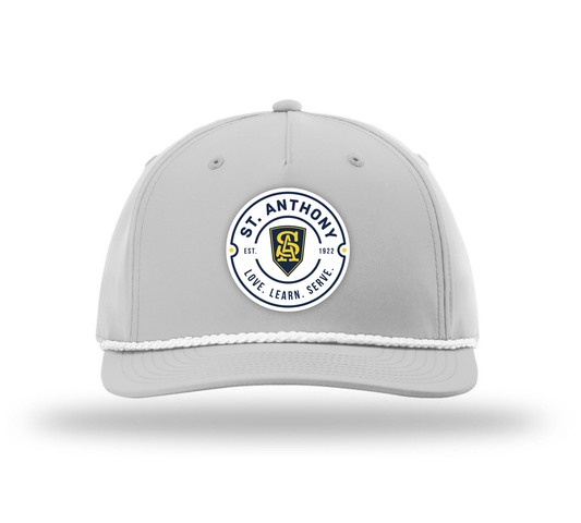 Circular Badge Golf Rope Cap - Grey and White