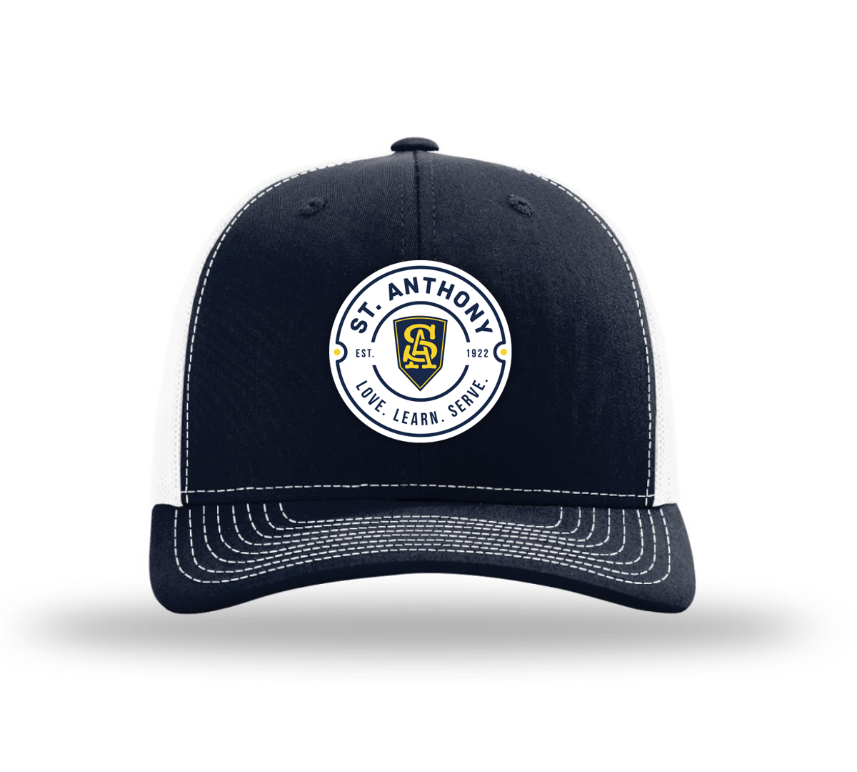 Circular Badge Trucker Cap - Navy and White